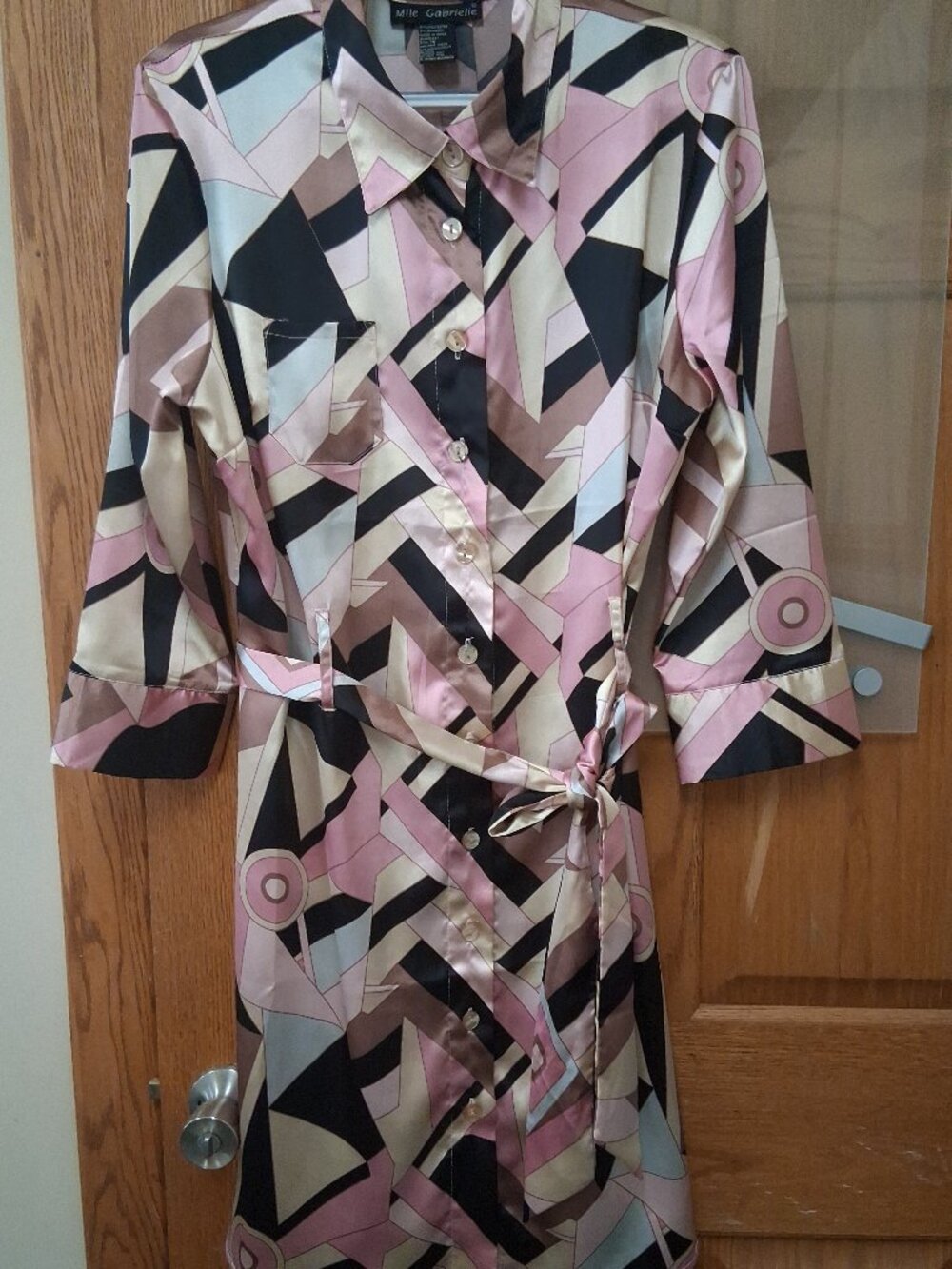 Womens "silky" feeling button down dress